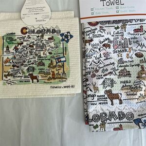 Fish Kiss Colorado Map Multi-Use Towel 16"x24" Microfiber​​